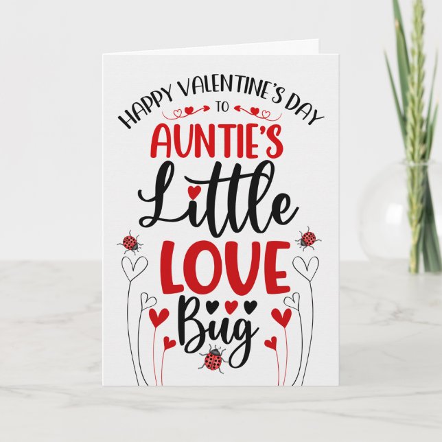 Auntie's Little Love Bug Valentine Holiday Card (Front)