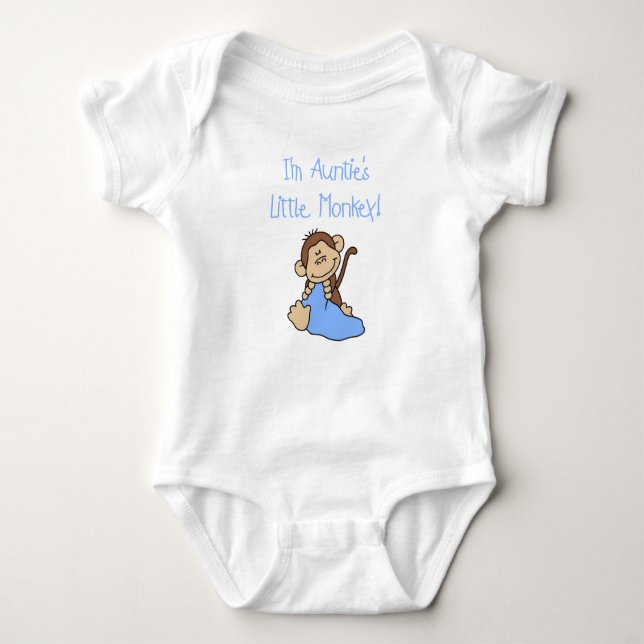 Auntie's Little Monkey Baby Bodysuit (Front)