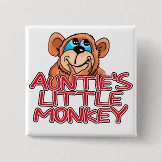 Auntie's Little Monkey Tshirts and Gifts 15 Cm Square Badge