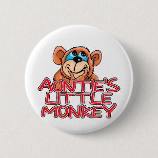 Auntie's Little Monkey Tshirts and Gifts 6 Cm Round Badge