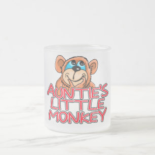 Auntie's Little Monkey Tshirts and Gifts Frosted Glass Coffee Mug