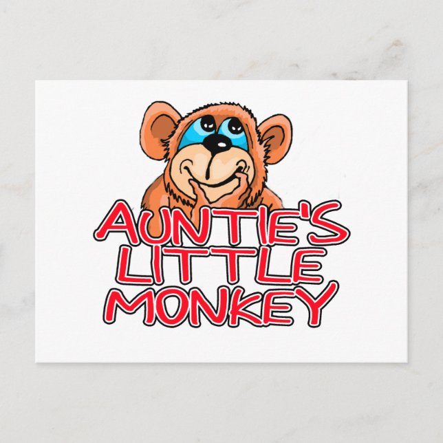 Auntie's Little Monkey Tshirts and Gifts Postcard (Front)