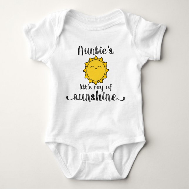 Auntie's Little Ray Of Sunshine Baby Bodysuit (Front)