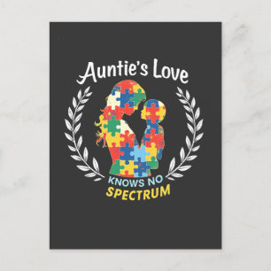 Auntie's Love Has No Spectrum Autism Awareness Holiday Postcard