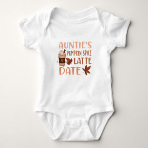 Aunties Pumpkin Spice Latte Date, Aunt Baby Shower Bodysuit