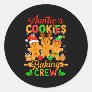 Auntie's Xmas Cookie Baking Crew Funny Baker Ginge Classic Round Sticker