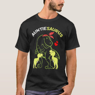 Auntiesaurus Auntie 2 Kids Dinosaur Aunt Uncles Da T-Shirt