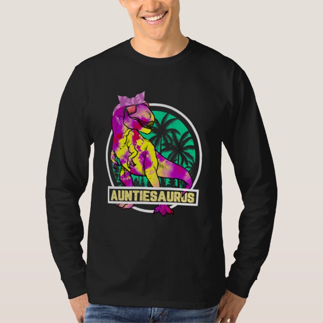 Auntiesaurus Rex Auntie Saurus Dinosaur T-Shirt (Front)