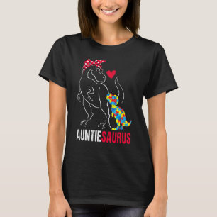 Auntiesaurus Rex Dinosaur Auntie Saurus Autism Awa T-Shirt