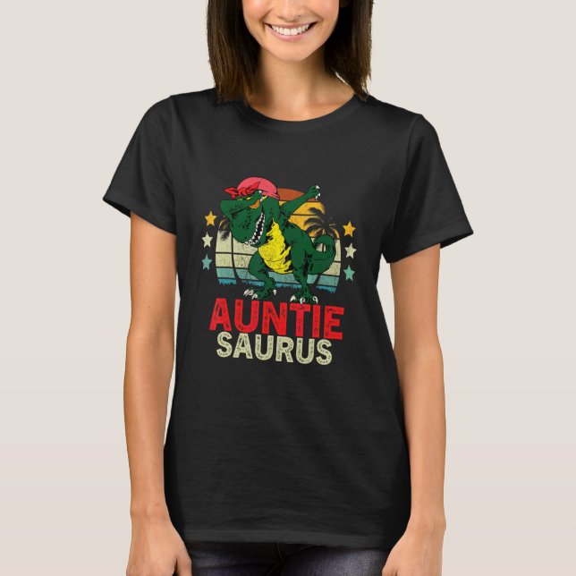 Auntiesaurus Rex Dinosaur Auntie Saurus T-Shirt (Front)