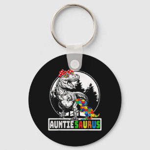 Auntiesaurus T rex Dinosaur Auntie Saurus Autism Key Ring