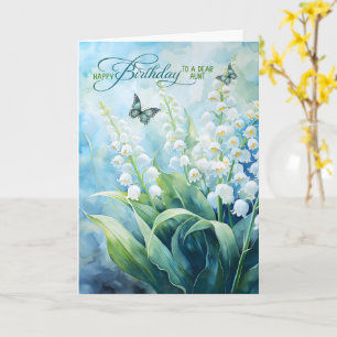 Aunt's Birthday Lily of the Valley with Butterfly Card