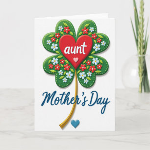 Aunts Clover Mothers Day Card