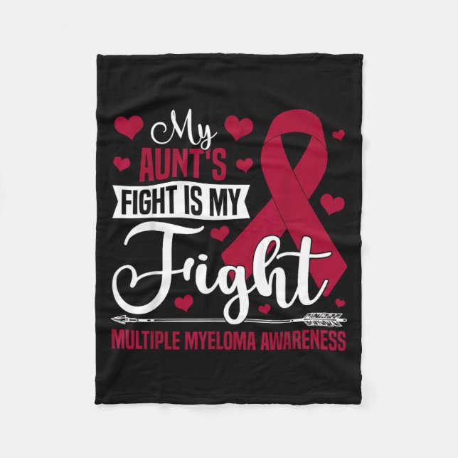 Aunts Fight Is Fight Multiple Myeloma Awareness Fleece Blanket (Front)