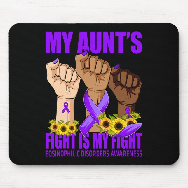 Aunt's Fight Is My Fight Fibromyalgia Awareness  Mouse Pad (Front)