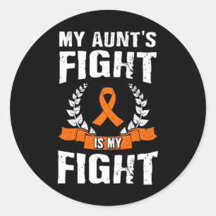 Aunt's Fight Is My Fight Leukaemia Awareness 1  Classic Round Sticker