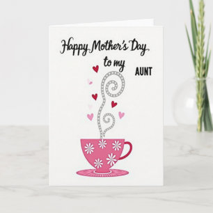 Aunts Rose Teacup Mothers Day Card