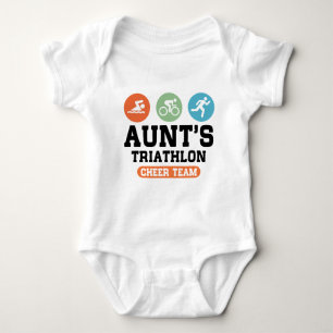 Aunt's Triathlon Cheer Team Baby Bodysuit