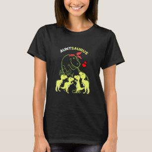 Auntsaurus Aunt 4 Kids Dinosaur Family Day T-Shirt