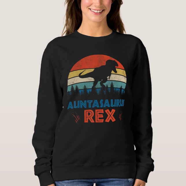 Auntsaurus T Rex Dinosaur Aunt Saurus Family Match Sweatshirt (Front)