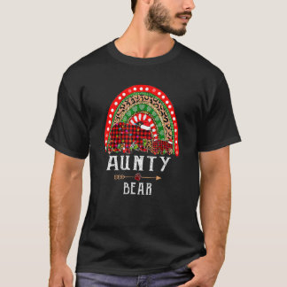 Aunty Bear Christmas Rainbow Leopard Family Christ T-Shirt