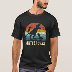 Aunty Dinosaur Auntysaurus 2 Two Kids Son Daughter T-Shirt