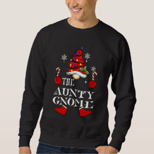 Aunty Gnome Buffalo Plaid Matching Family Xmas Paj Sweatshirt