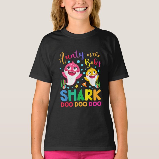 Aunty Of The Baby Shark Birthday Aunty Shark  T-Shirt (Front)