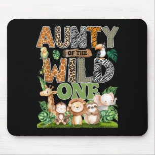 Aunty Of The Wild One 1st Birthday Kids Safari Mouse Pad