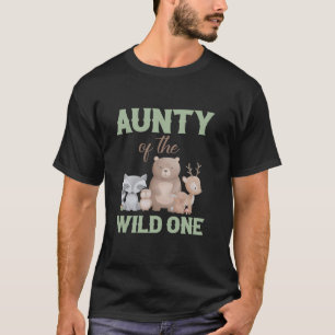 Aunty Of The Wild One Wild First Birthday Woodland T-Shirt