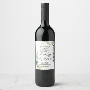 Aunty Uncle to be Pregnancy Announcement New Baby  Wine Label