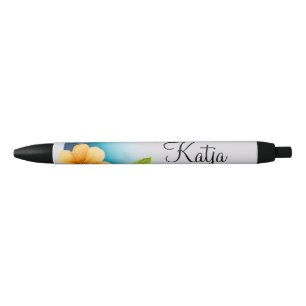Auqarell Blumen bunt Black Ink Pen