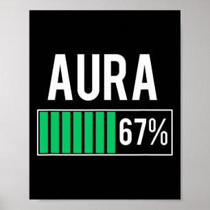 Aura 67% Charging Vibe Yoga Mindfulness Funny Six  Poster