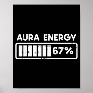 Aura Energy 67 Funny Number 6 7 Meme Kids Youth Te Poster