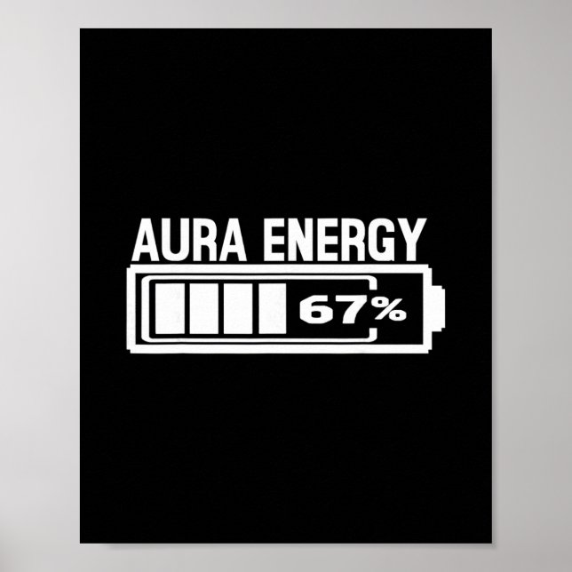 Aura Energy 67 Funny Six Seven Meme Gen Alpha Slan Poster (Front)