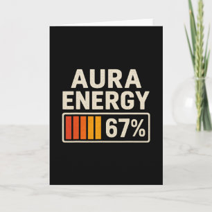 Aura Energy 67 Meme Funny Gen Alpha Slang Retro Vi Card