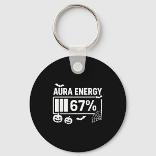 Aura energy 67 percent 6 7 meme halloween  key ring