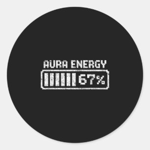 Aura Energy Six Seven 67 Meme Classic Round Sticker