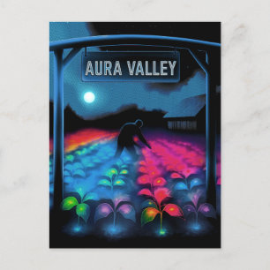 Aura Farming Colourful Valley Holiday Postcard