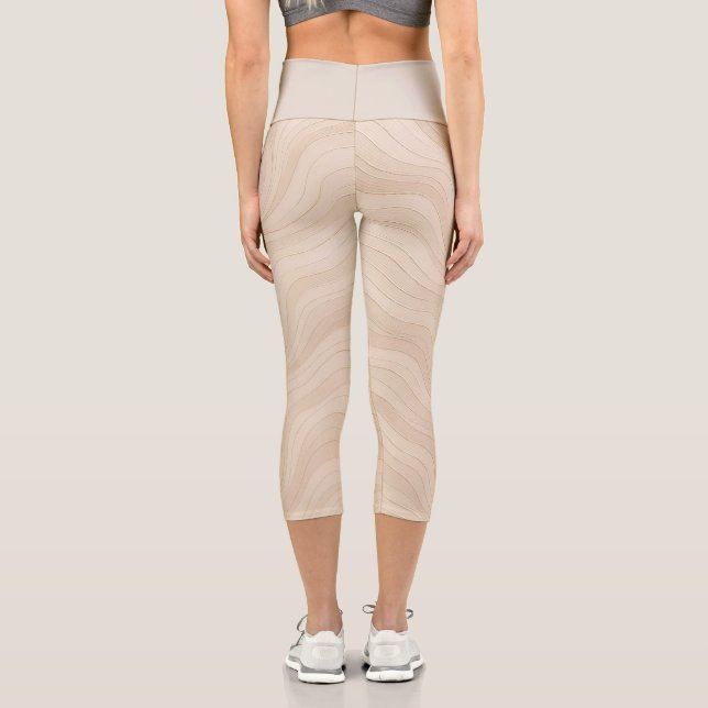 Aura Gradient Energy Pattern | Luxury Yoga Capri Leggings (Back)