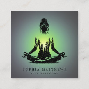 Aura Meditation Yoga Square Business Card
