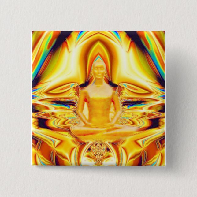 Aura,strength & Meditation_ 15 Cm Square Badge (Front)