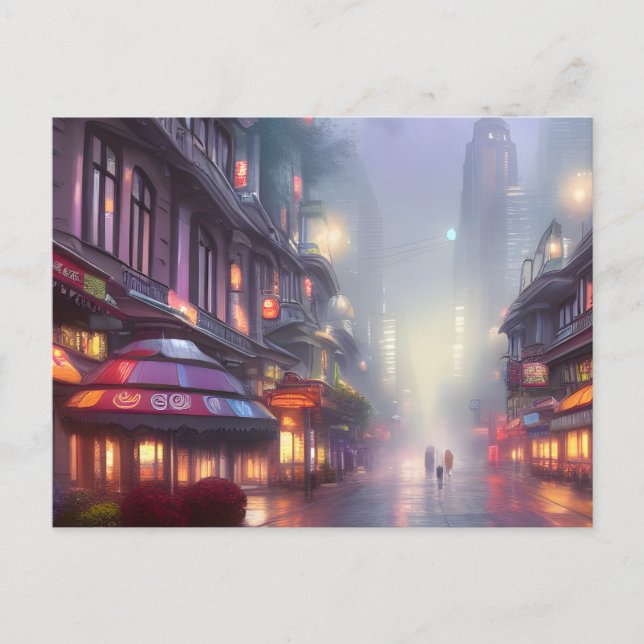 Auracore Fantasy Cityscape Digital Art  Postcard (Front)