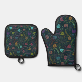 Aurapetal Oriole Oven Mitt & Pot Holder Set