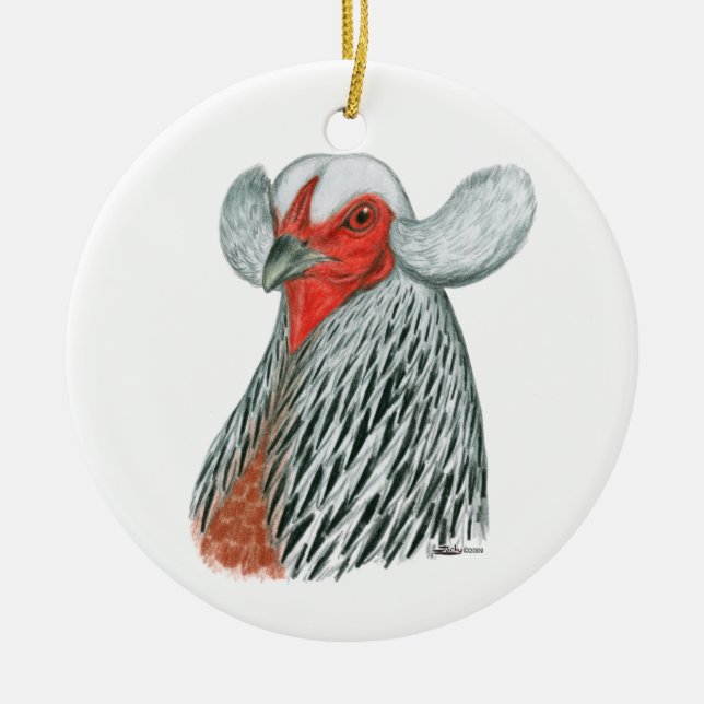 Auraucana_Head Ceramic Tree Decoration (Front)