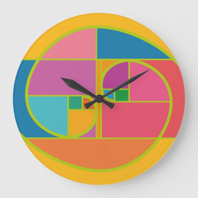 AUREA MATEMATICA ARTISTICA BY MASANSER PIXELAT LARGE CLOCK (Front)