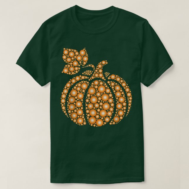 Aureate Fall Autumn Polka Dot Pumpkin Internationa T-Shirt (Design Front)
