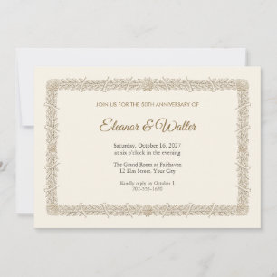 Aureate Wreathed 50th Anniversary Invitation