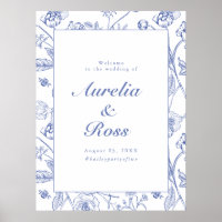 AURELIA Chinoiserie Blue Victorian Floral Wedding