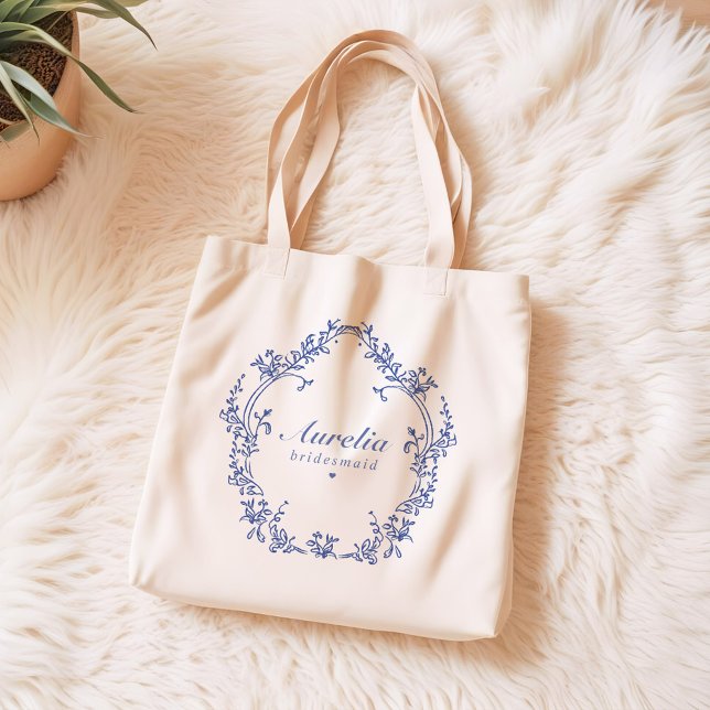 AURELIA Chinoiserie Something Blue Bridesmaid Tote Bag (Creator Uploaded)